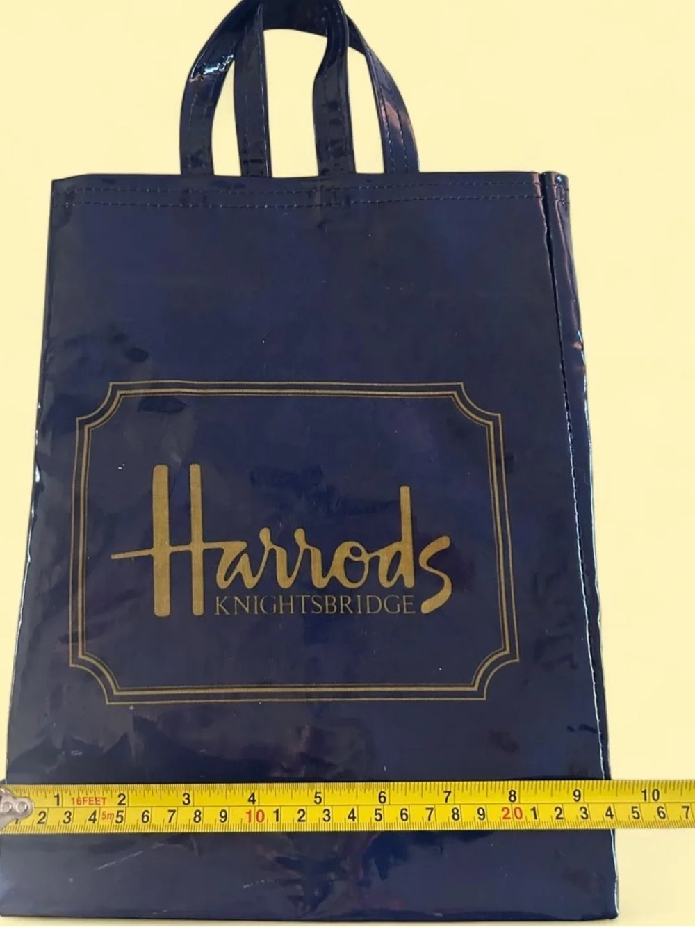 Vintage Harrods Cosmetic Bag & Y2K Shopper Tote Set Navy Gold Bundle